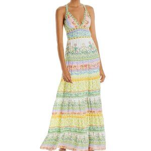 NWT ALICE + OLIVIA Karolina Panelled Crepe Lace-Trimmed Maxi Dress Size 0